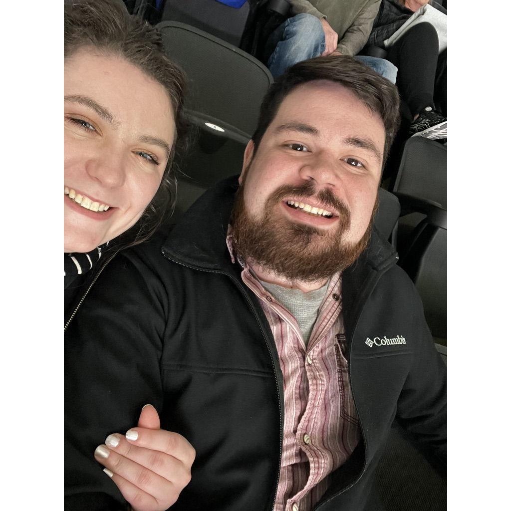 Aubree's first Star's hockey game!