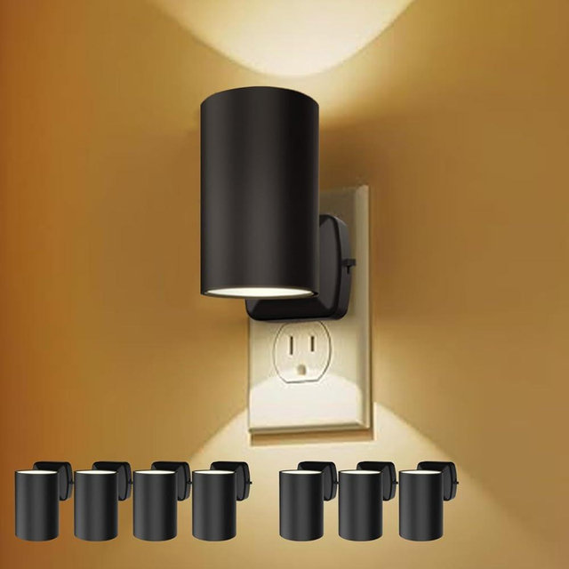 NOVELUX ETL Certified 2700K Night Lights Plug into Wall, Modern Plug in Night Light, Dusk to Dawn Light Sensor Nightlight, Warm White, Adjustable Brightness, Night-Lights for Hallway,Bathroom, 8 Pack
