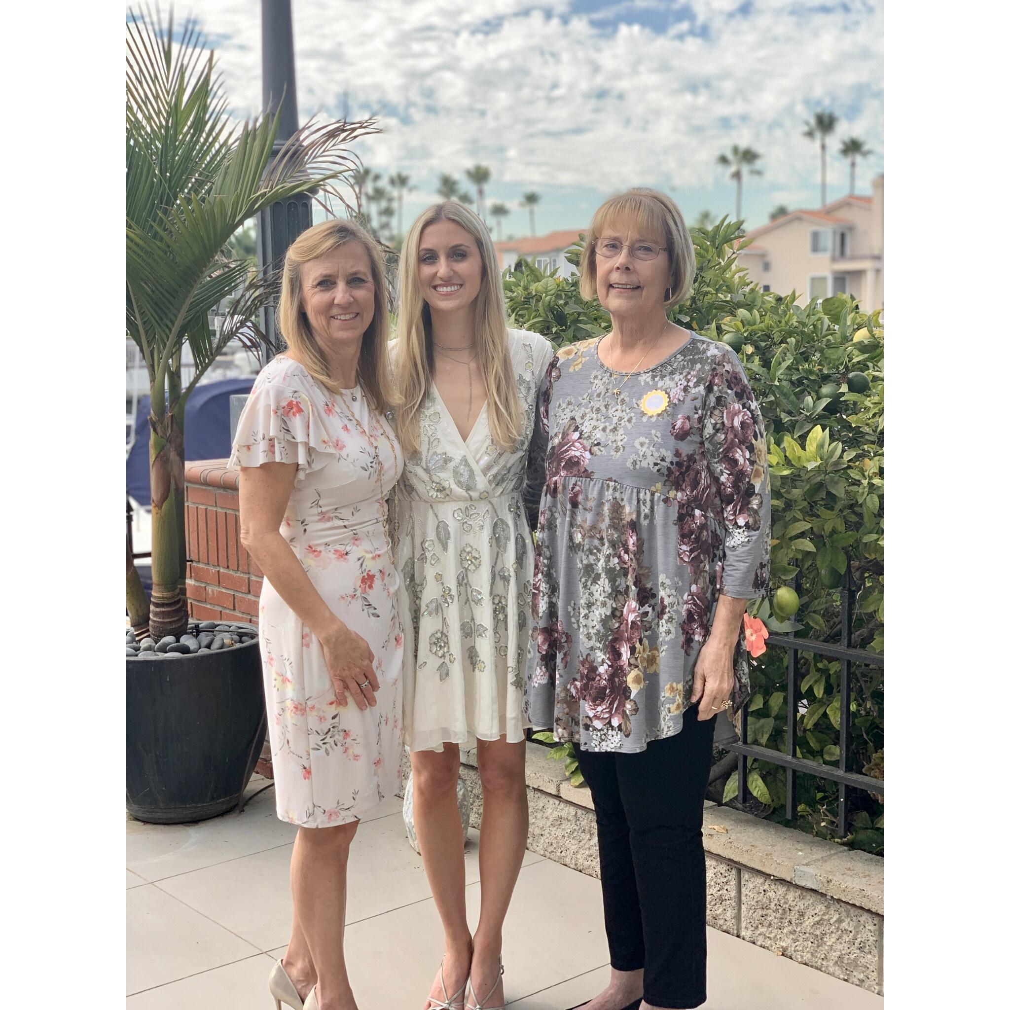 Cheryl (Mother of Bride), Megan, & Jan (Mother of Groom) at Bridal Shower in LB
