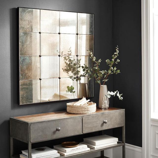 Markle Antique Glass Panel Mirror, 40.5" x 40.5"