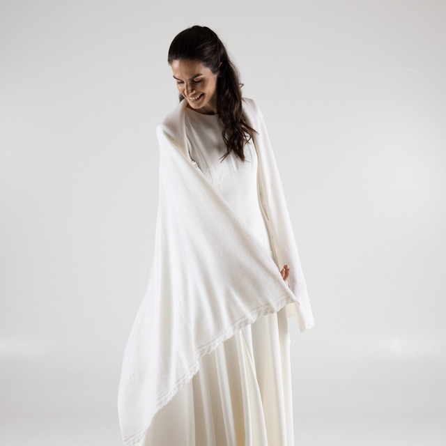 Bridal Shower | White Cashmere Wedding Wrap