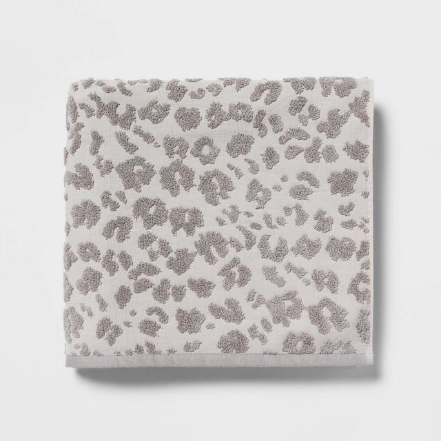 Performance Plus Bath Towel Light Gray Leopard - Threshold™