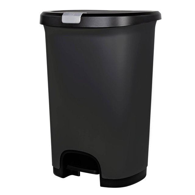 Hefty 12gal Step Trash Can Gray