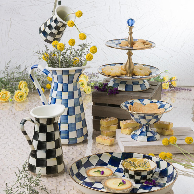 MacKenzie-Childs, Royal Check 2-Tier Sweet Stand | Zola