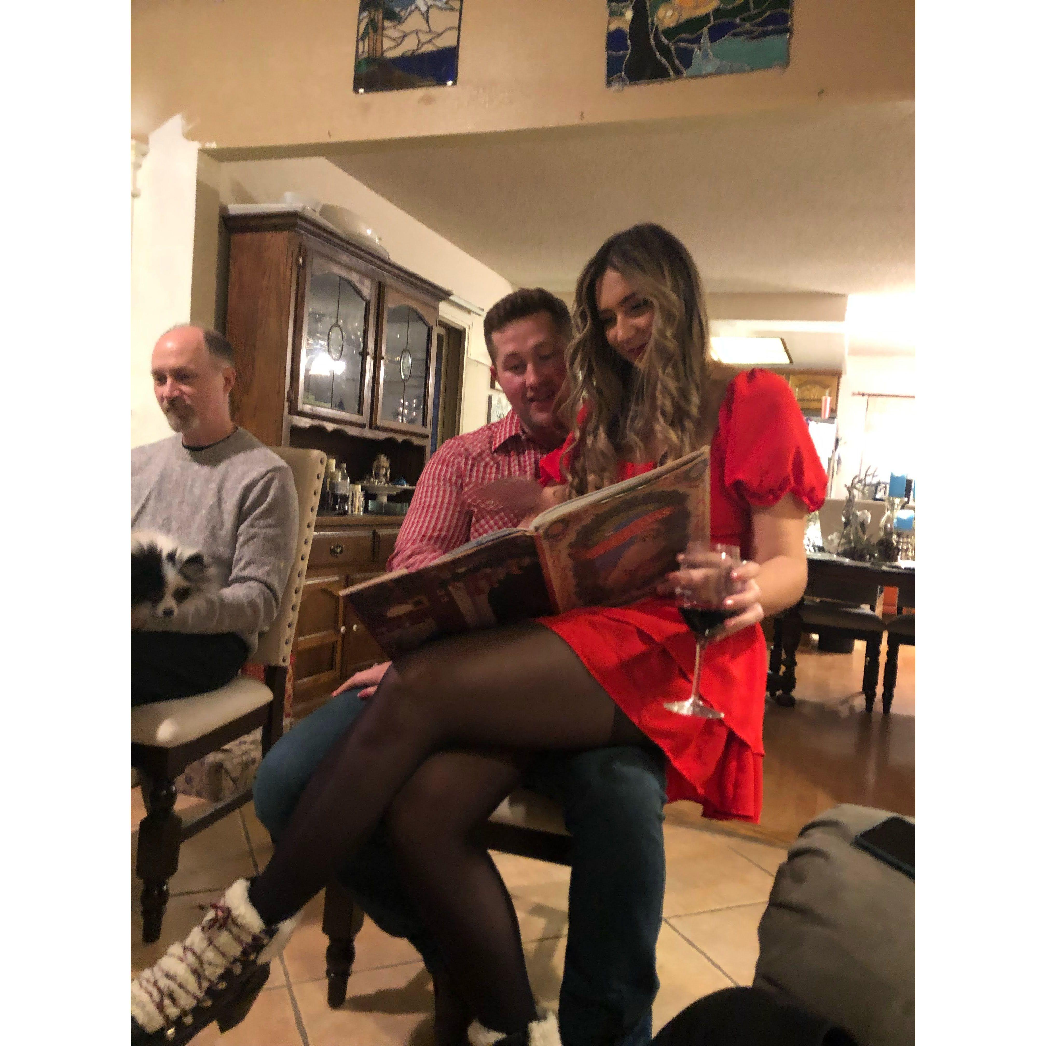 Our first Christmas together. Reading The Nightmare Before Christmas