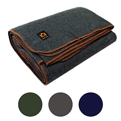 Arcturus Military Wool Blanket - 4.5 lbs, Warm, Thick, Washable, Large 64" x 88" - Great for Camping, Outdoors, Sporting Events, or Survival & Emergency Kits