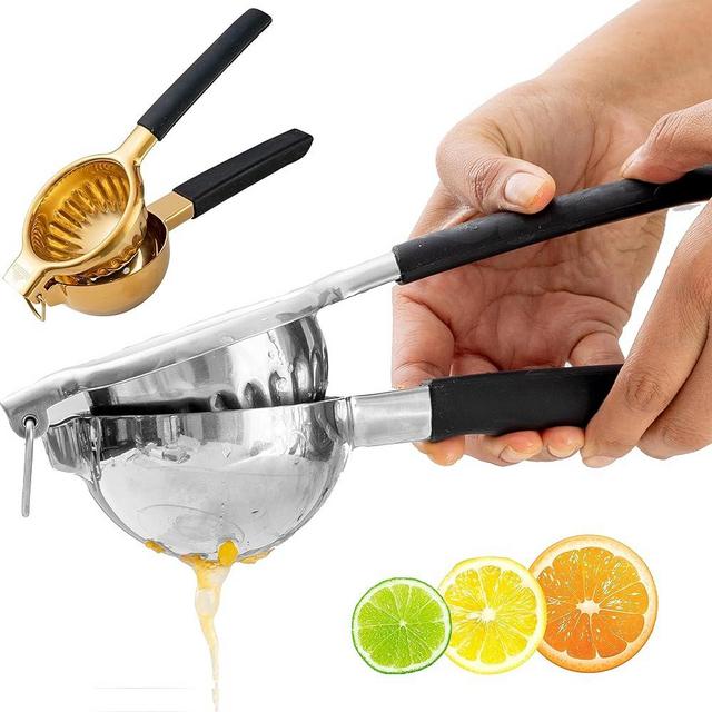 A Bar Above Heavy Duty Stainless Steel Hand Juicer For Lime, Lemon, Oranges, and Grapefruit - Premium Quality Hand Juicer for Cocktails - Ergonomic Citrus Juicer for Mixologists - Professional Lemon Press for Drinks - Fruit Juice Extractor for Bars (Silver (1 Pack))