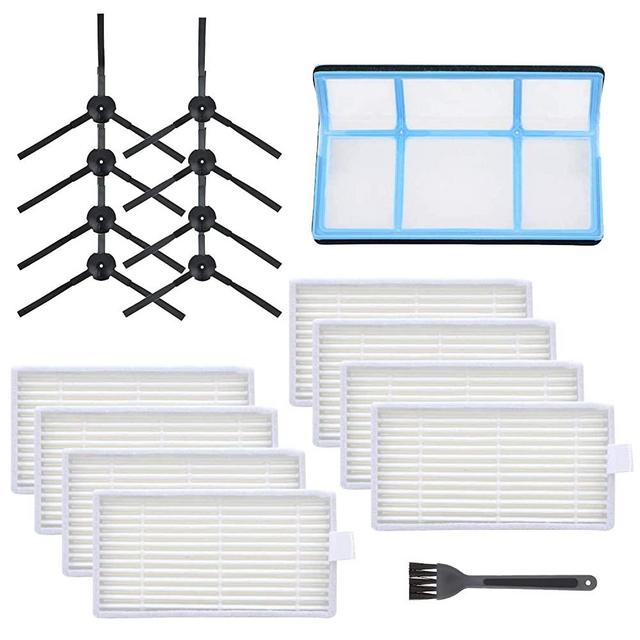Smilyan Replacement Parts for ILIFE V3 V3s V5 V5s Pro Robotic Vacuum Cleaner, Accessories Kit Includes 1 Primary Filter & 8 Side Brushes & 8 Robot Vacuum Cleaner Filters