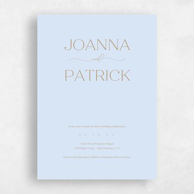 Sky, Blue Wedding Invitation - Colbie Type
