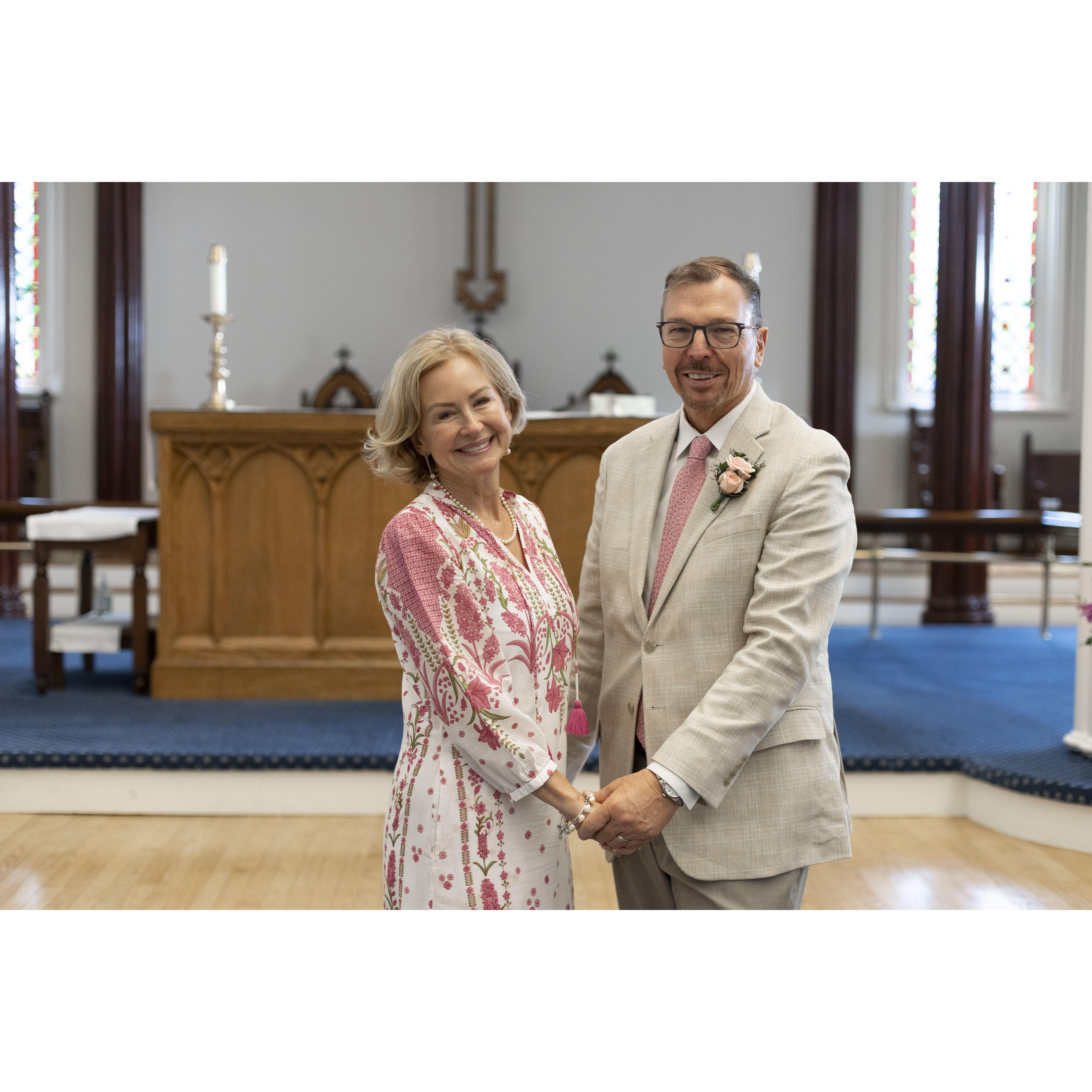 Enjoying a quiet, reflective moment after church.