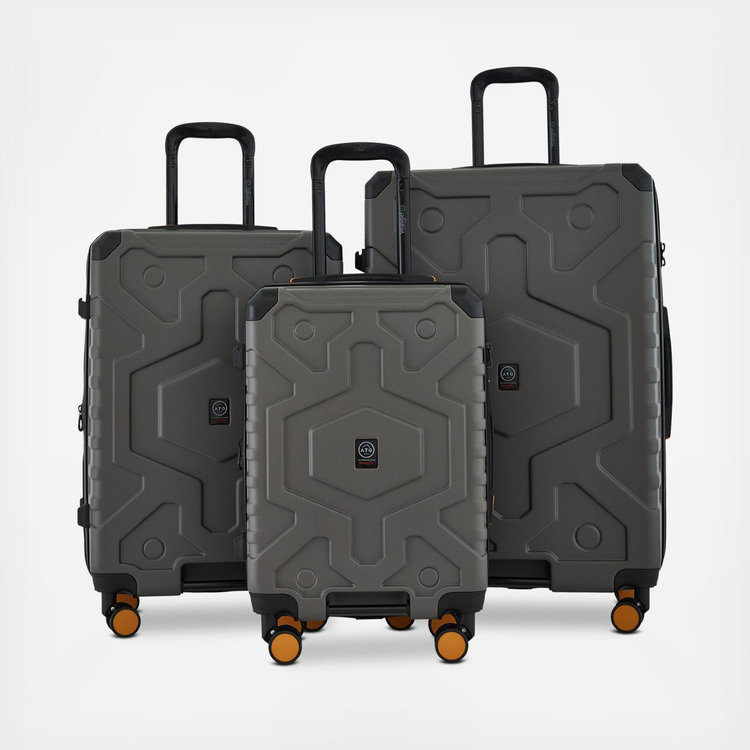 TZ killer クロワッサンバッグ ダークグレー Traveler's Club, Wrangler 3-Piece Expandable Rolling Hardside