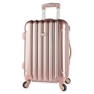Kensie Metallic 20-Inch Expandable Carry On Spinner Suitcase in Rose Gold