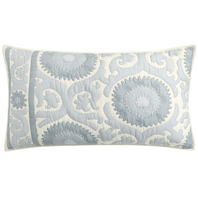 Alanya Suzani Quilted Sham, Chambray, King