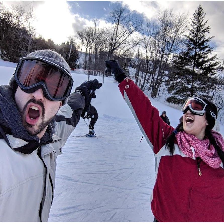 Hitting the slopes! (Literally for Veronica... she spent a lot of time face-first in the snow.)