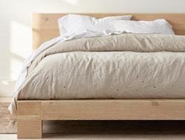 Scattered Embroidered Organic Linen Duvet Cover