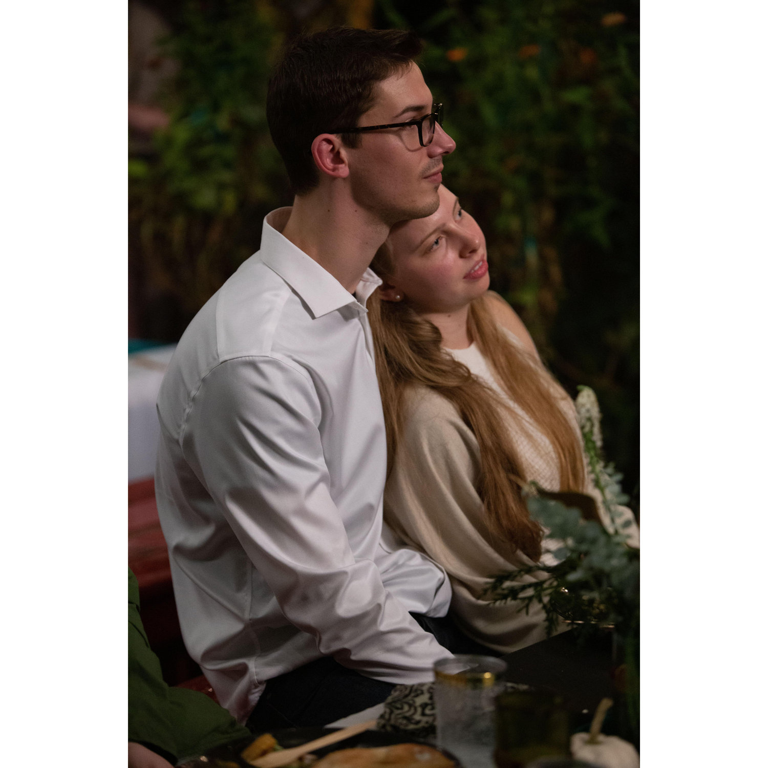 At our dear friends', Hannah and Isaiah's, rehearsal dinner.