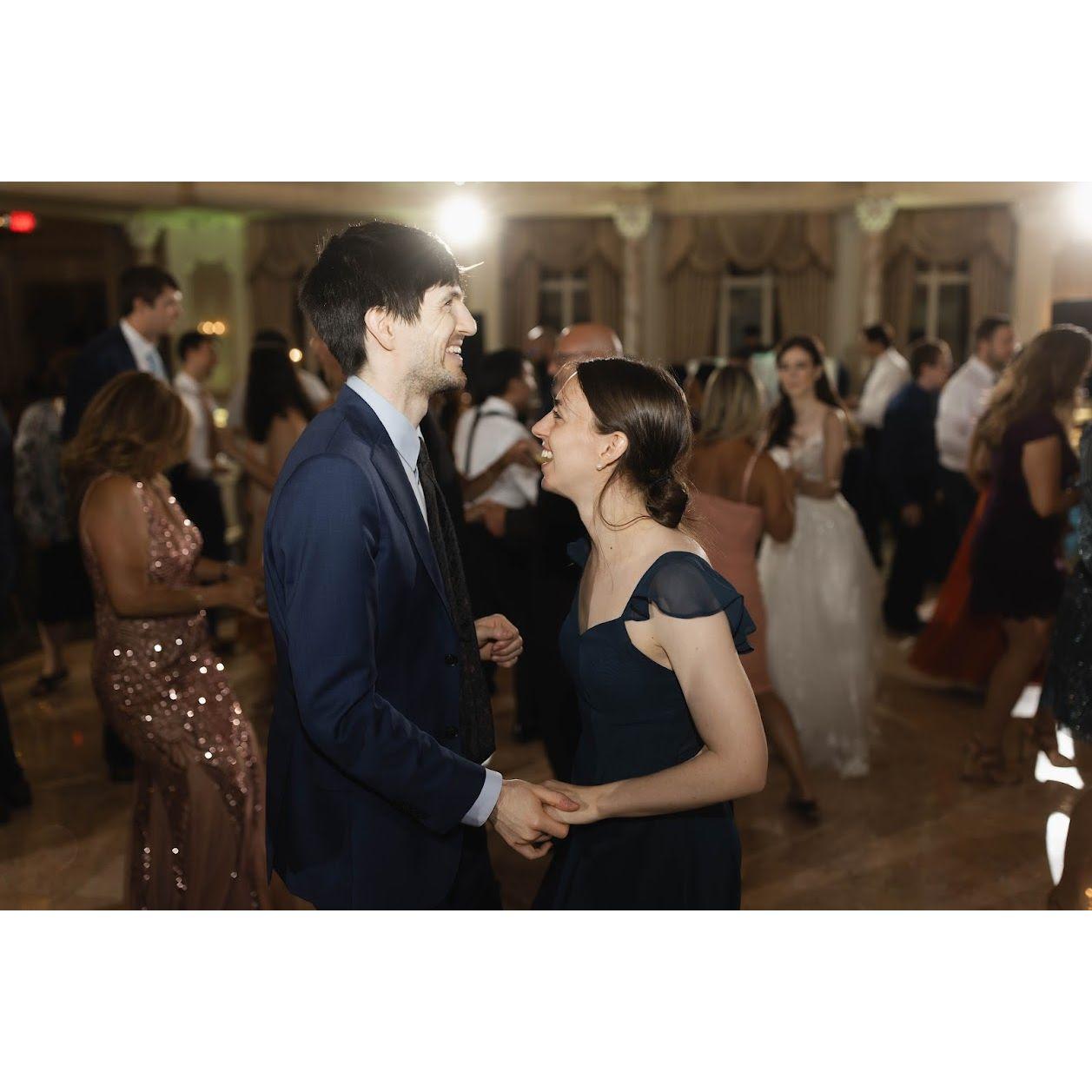Dancing together at a friend's lovely wedding (Hi Landon)!