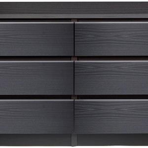 Tvilum Scottsdale 6 Drawer Double Dresser in Black Woodgrain