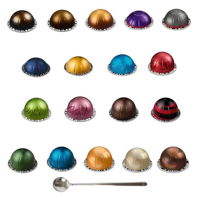 Vertuoline Capsules Pods, Ispirazione Variety Discover 18 Mix Capsules Pods BULK with Spoon, The Perfect Blend Premium Coffee & Espresso Capsules Pods