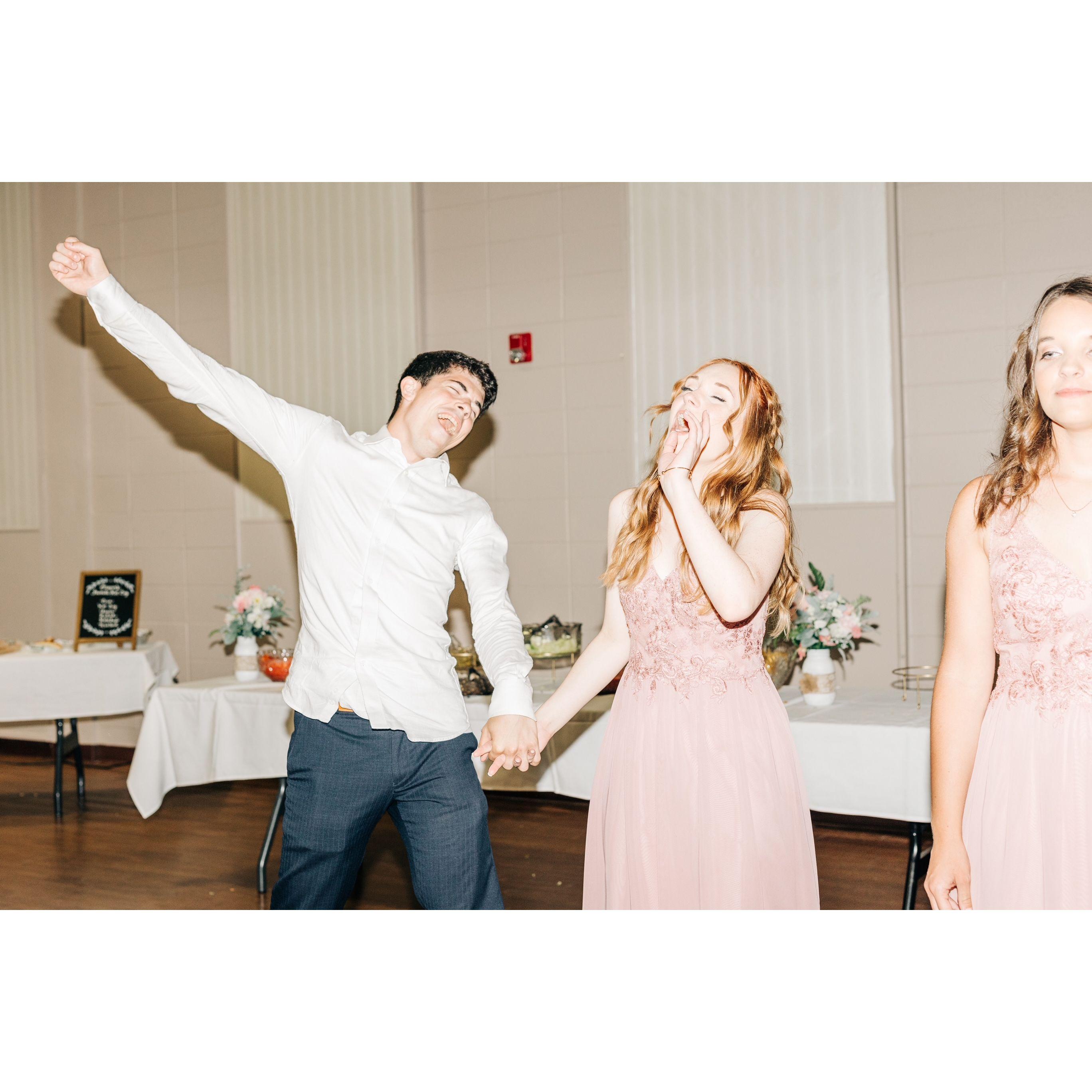 Our first wedding together - forgot to get a picture, luckily their photographer got a few of us on the dance floor