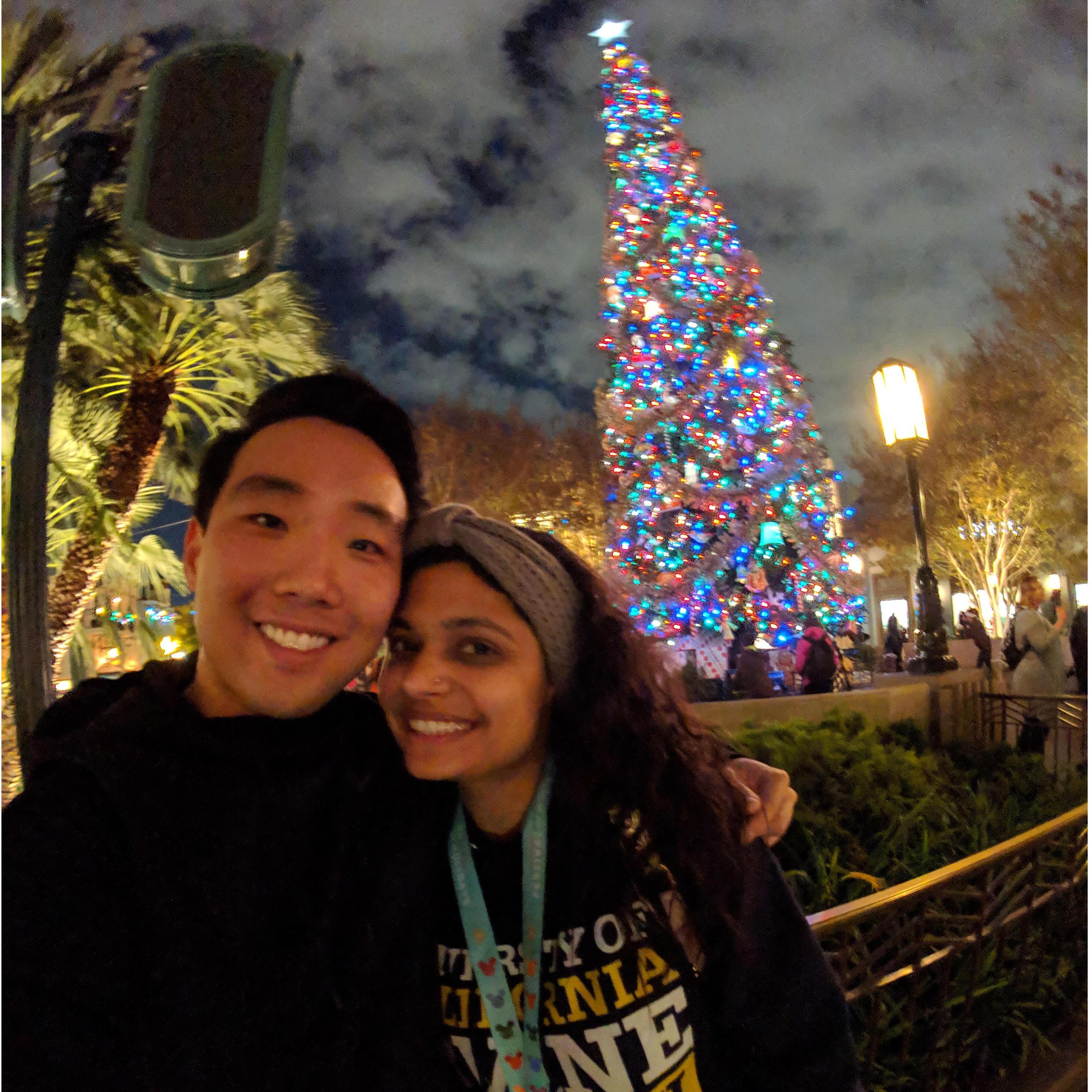 Disneyland together during Christmas