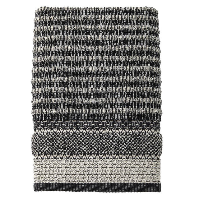 SKL Home Lewis 100% Cotton Premium Bath Towel, 600 GSM, Soft & Absorbent, Reversible Jacquard, Black