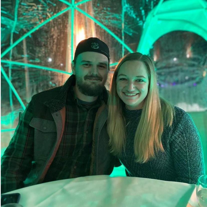 Chelsey's birthday dinner out in an igloo February 2021