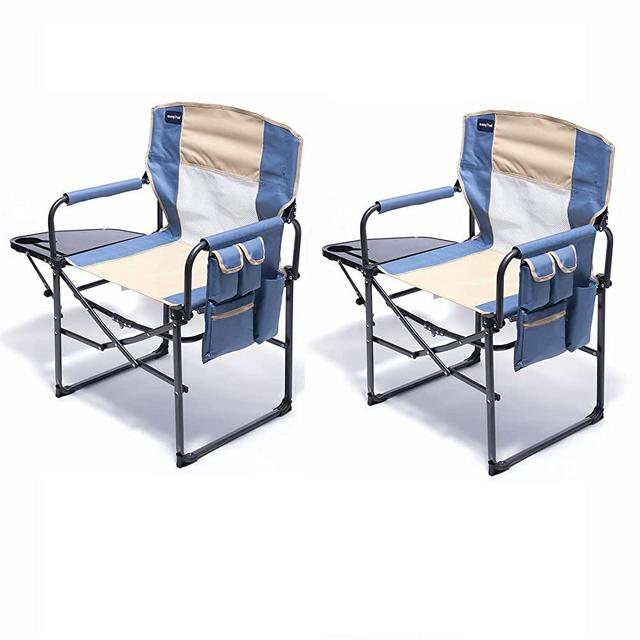 SUNNYFEEL Camping Directors Chair, Heavy Duty,Oversized Portable Folding Chair with Side Table, Pocket for Beach, Fishing,Trip,Picnic,Lawn,Concert Outdoor Foldable Camp Chairs