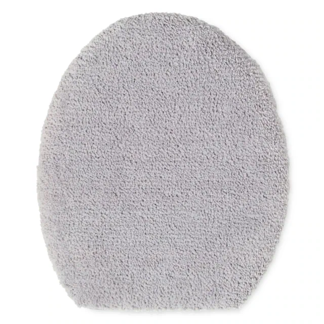 TOWN & COUNTRY EVERYDAY Ultra Plush Solid Tufted, Non-Slip Toilet Lid Cover, Machine Washable, Grey, 18"x19"