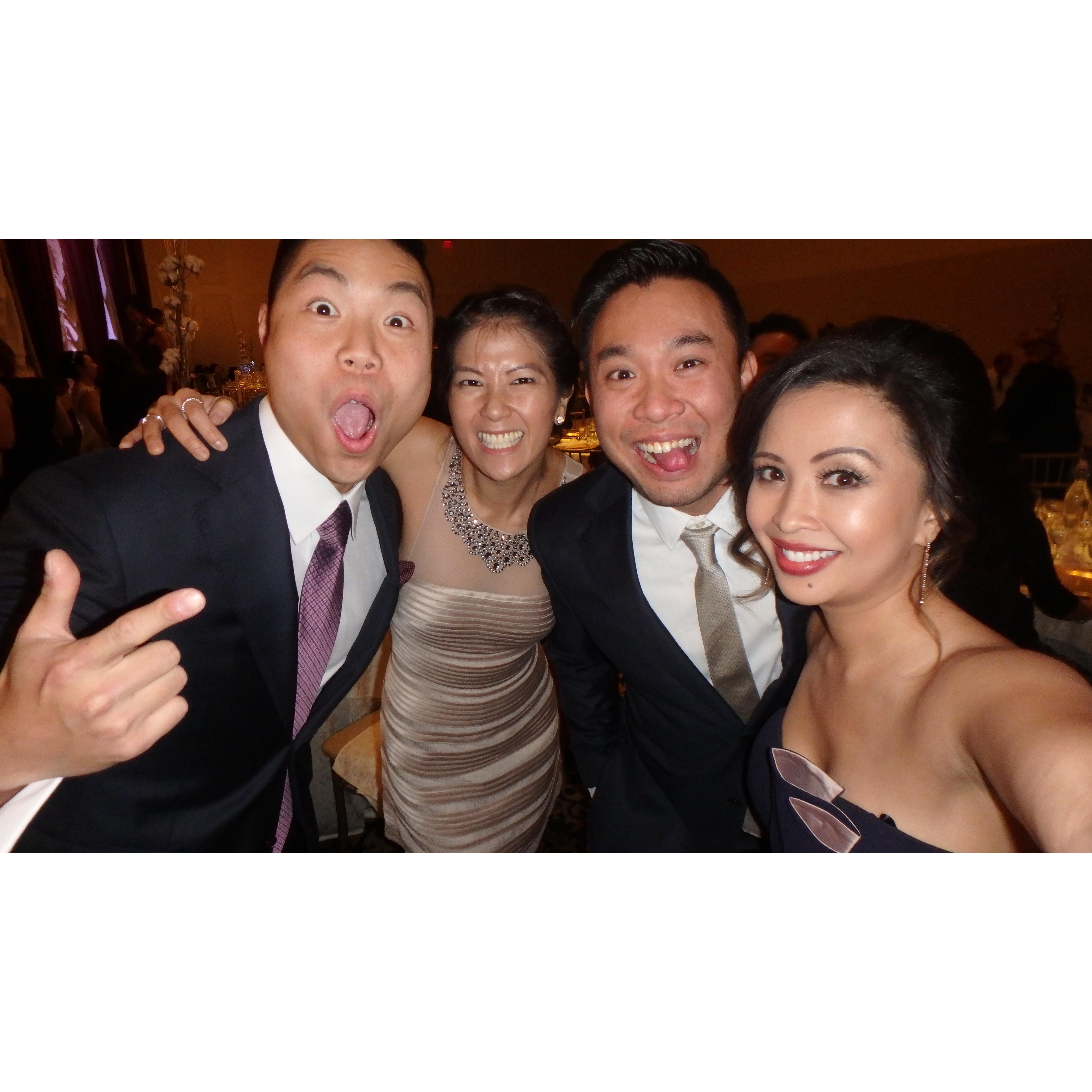 At a friend's wedding with this wild couple.