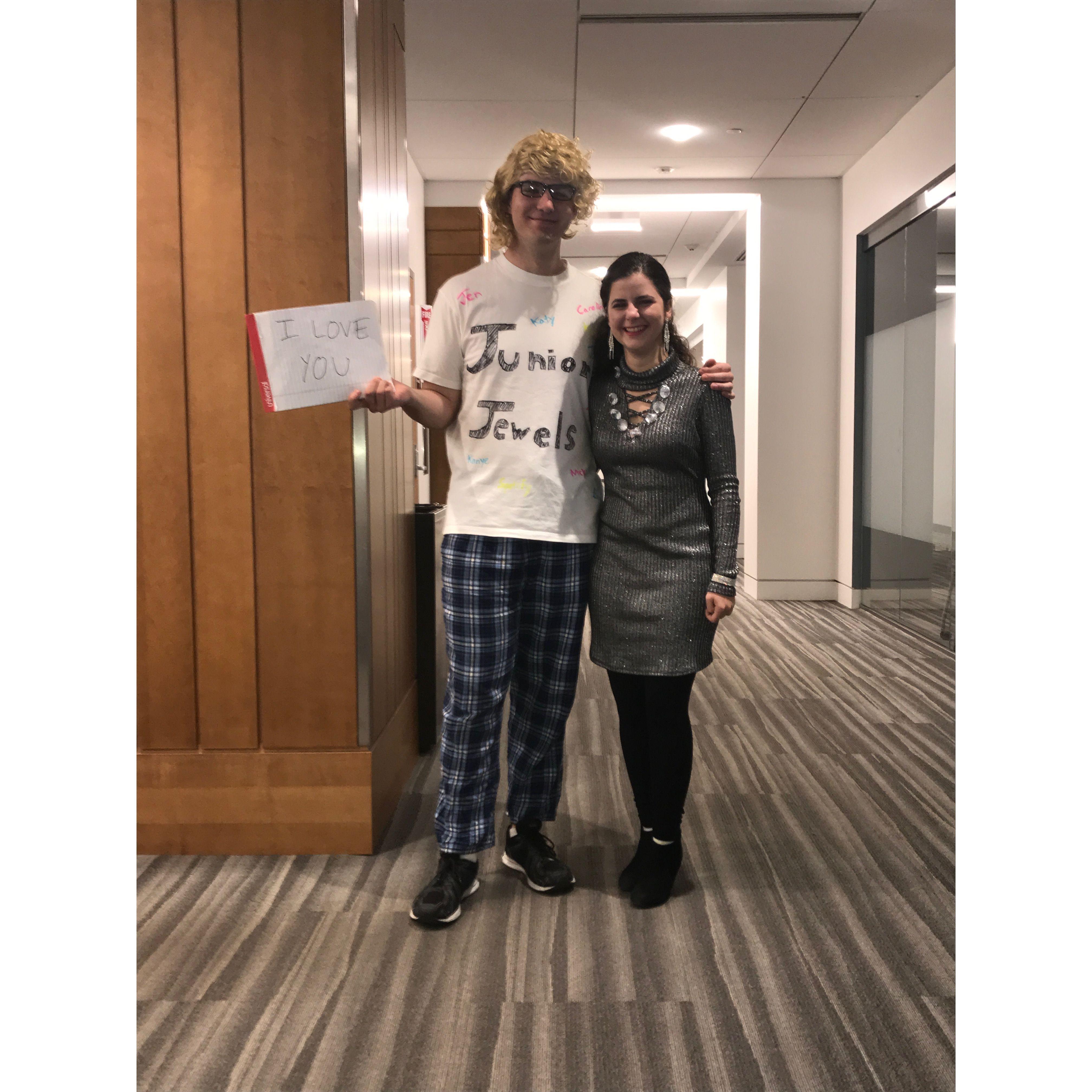 We dressed up as "old Taylor Swift and new Taylor Swift" during our first Halloween together. It was 2017 and Reputation had just come out. It was funny back then I swear.