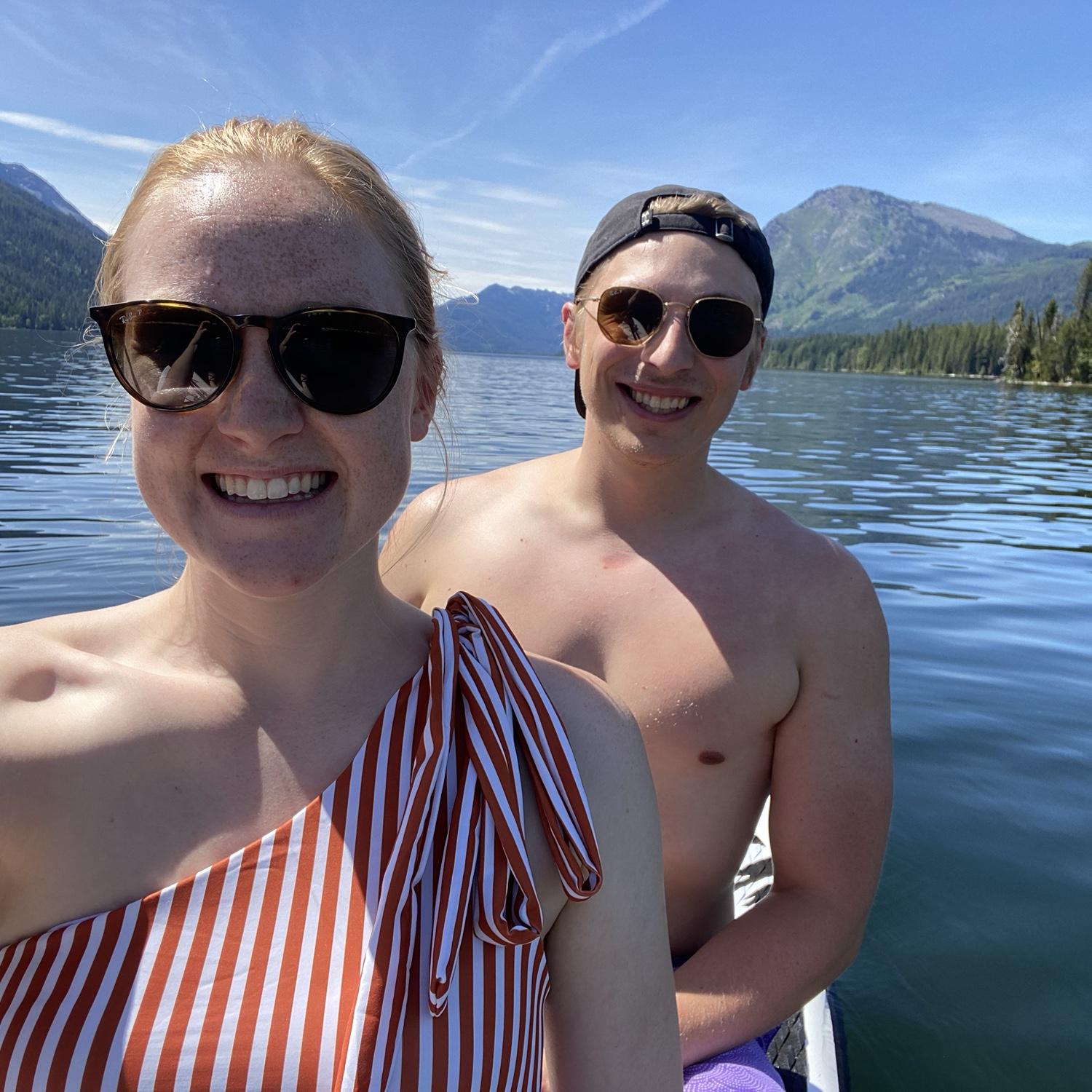 First time paddleboarding together - June 2020, Lake Wenatchee.