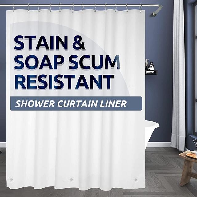 Titanker White Shower Curtain Liner 72 x 84 Extra Long Shower Liner Plastic Washable Shower Curtain Liner PEVA Shower Curtains for Bathroom with Magnets and Rustproof Metal Grommet Holes