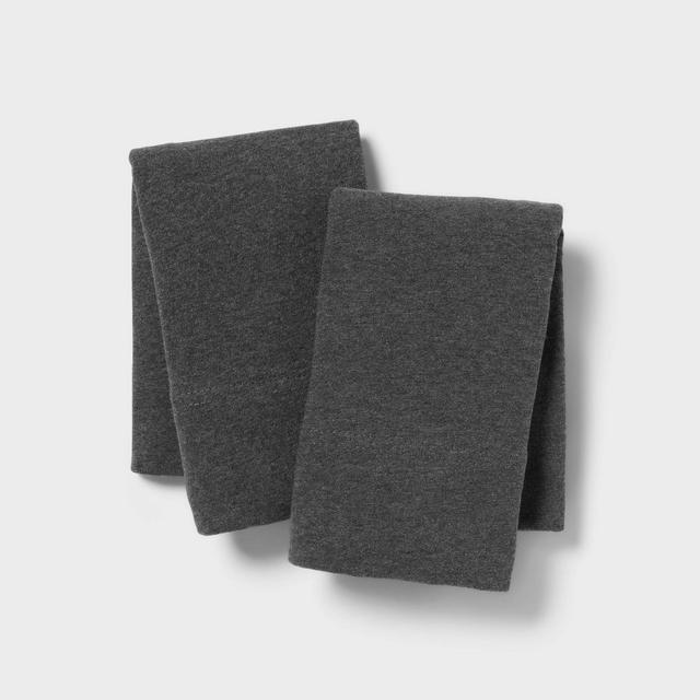 Standard Cotton Jersey Pillowcase Charcoal Heather - Threshold™