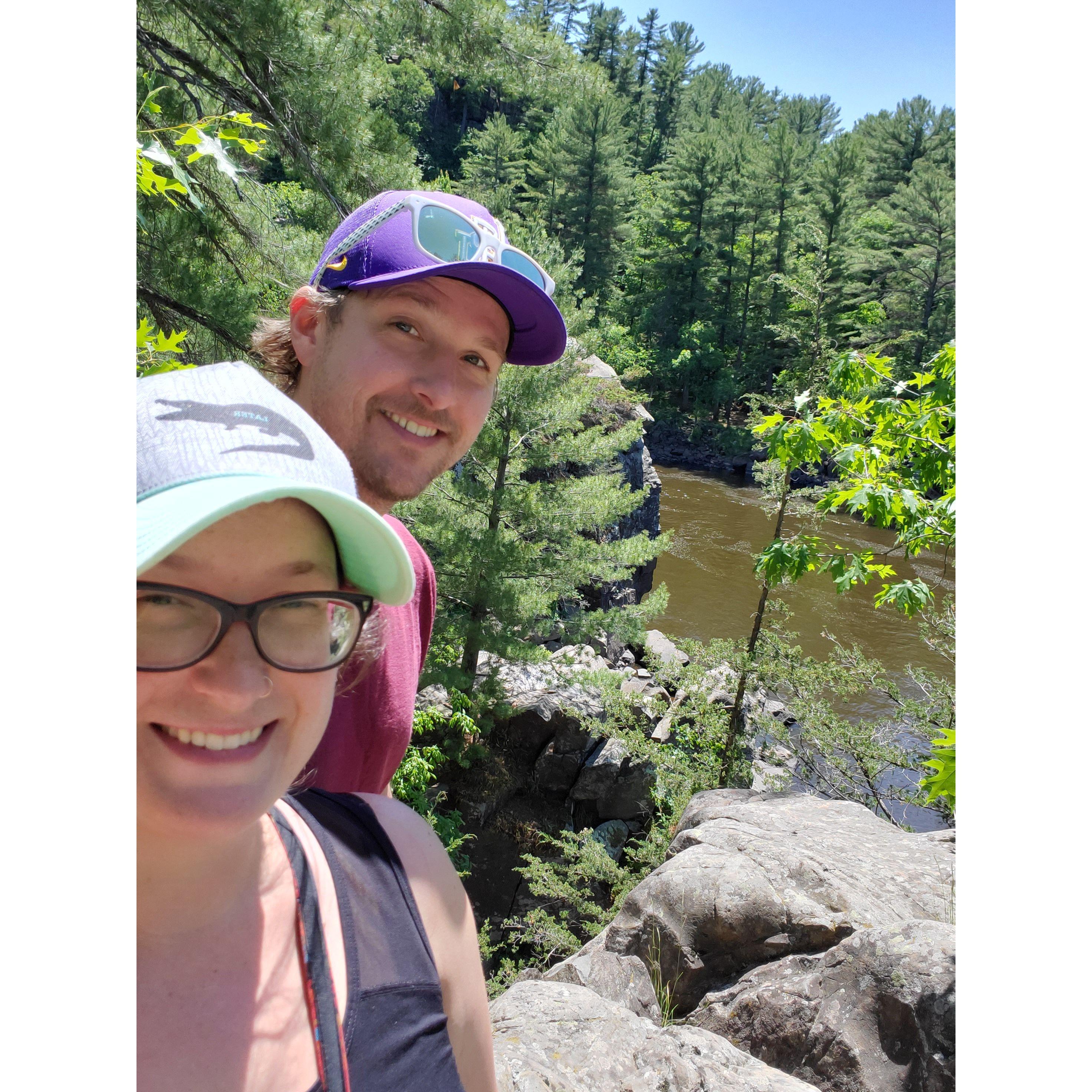 Enjoying the bluffs at Interstate Park.
