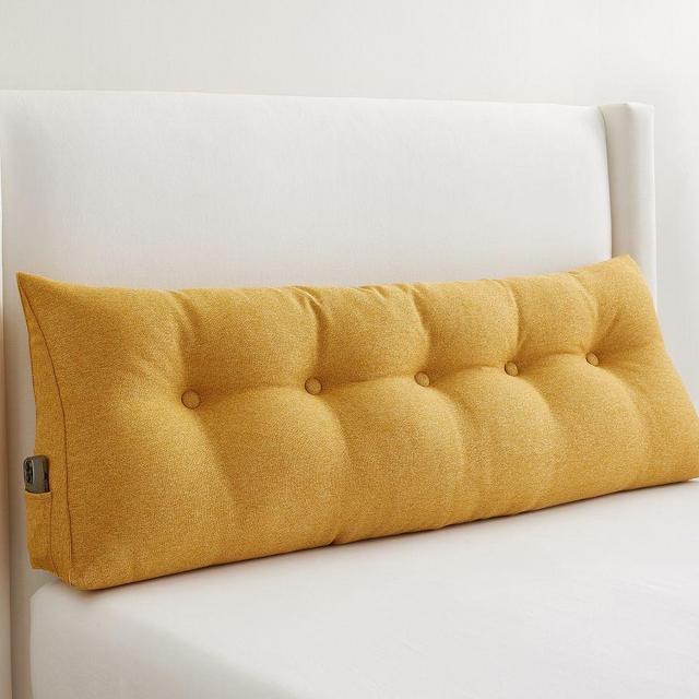 Inventive Sleep Down Alternative Headboard Wedge Pillow, Yellow, Queen