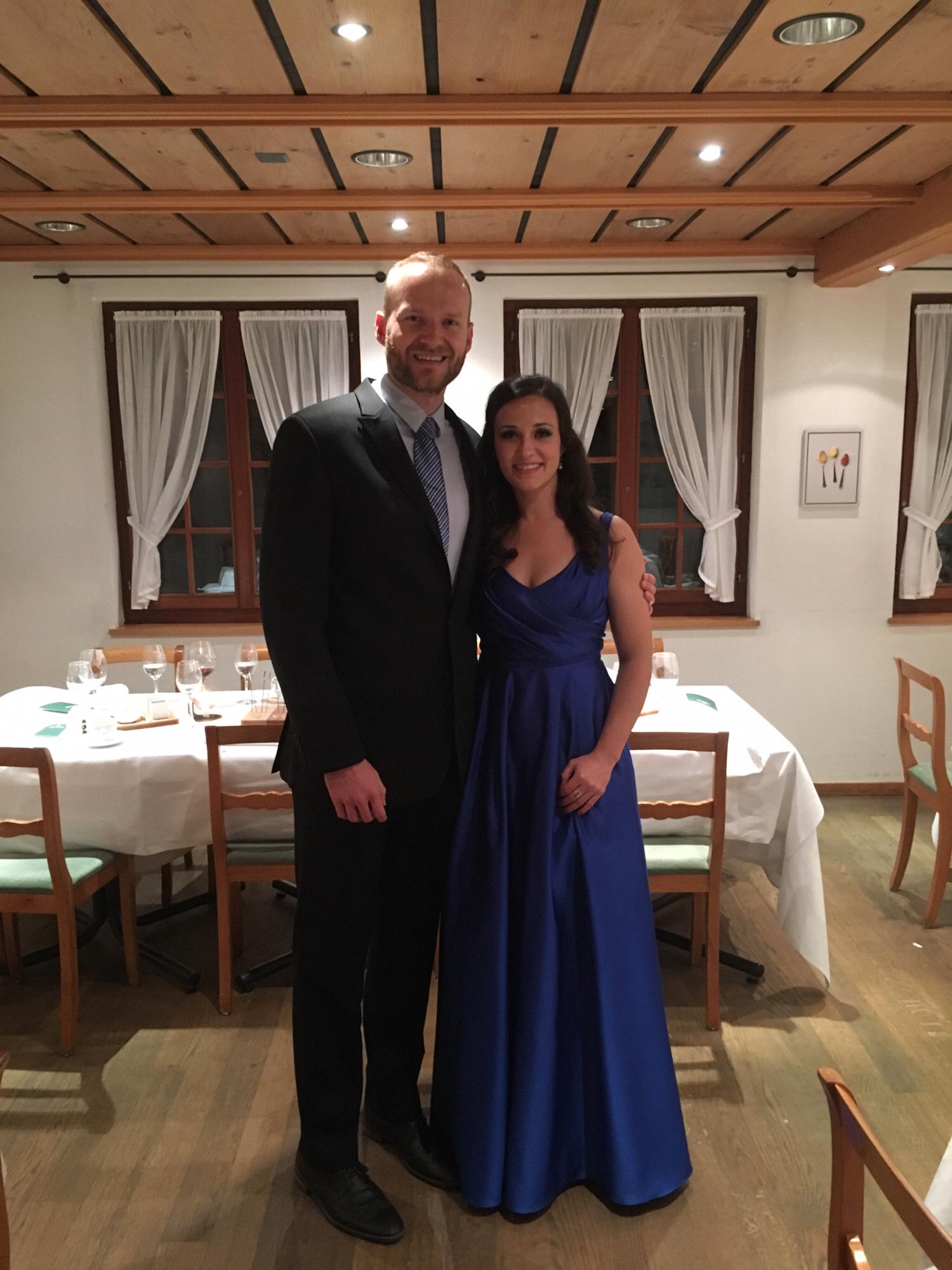 Dinner at Bridesmaid Ashtyn's wedding in Switzerland - January 2018