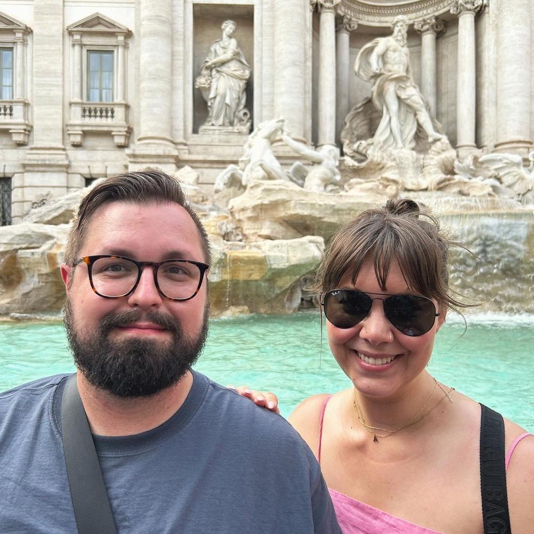 Making a wish at the Trevi Fountain