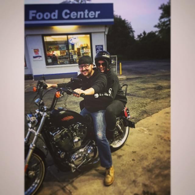 Kirstin's first time on a motorcycle. Riding is something we love to do together