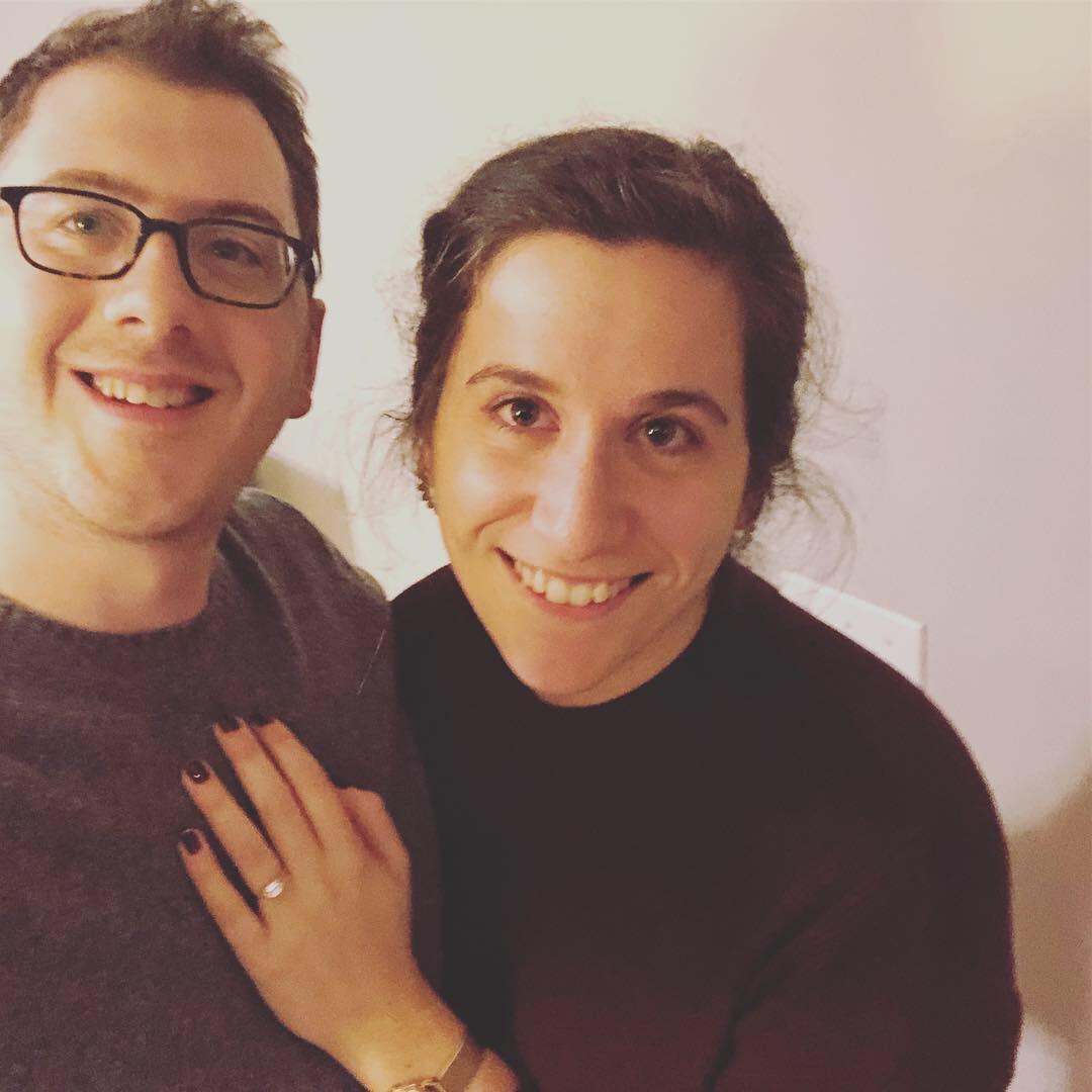 Tim proposed and Michelle said yes! Hence the wedding and all.