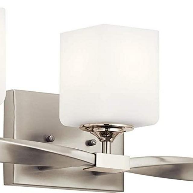 Kichler 55002NI Marette Vanity, 3-Light 225 Total Watts, Brushed Nickel