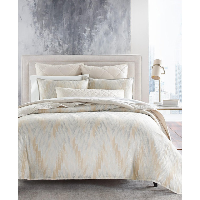 Hotel Collection Textured Chevron 3-Pc. Duvet Cover Set, King, Created for Macy's