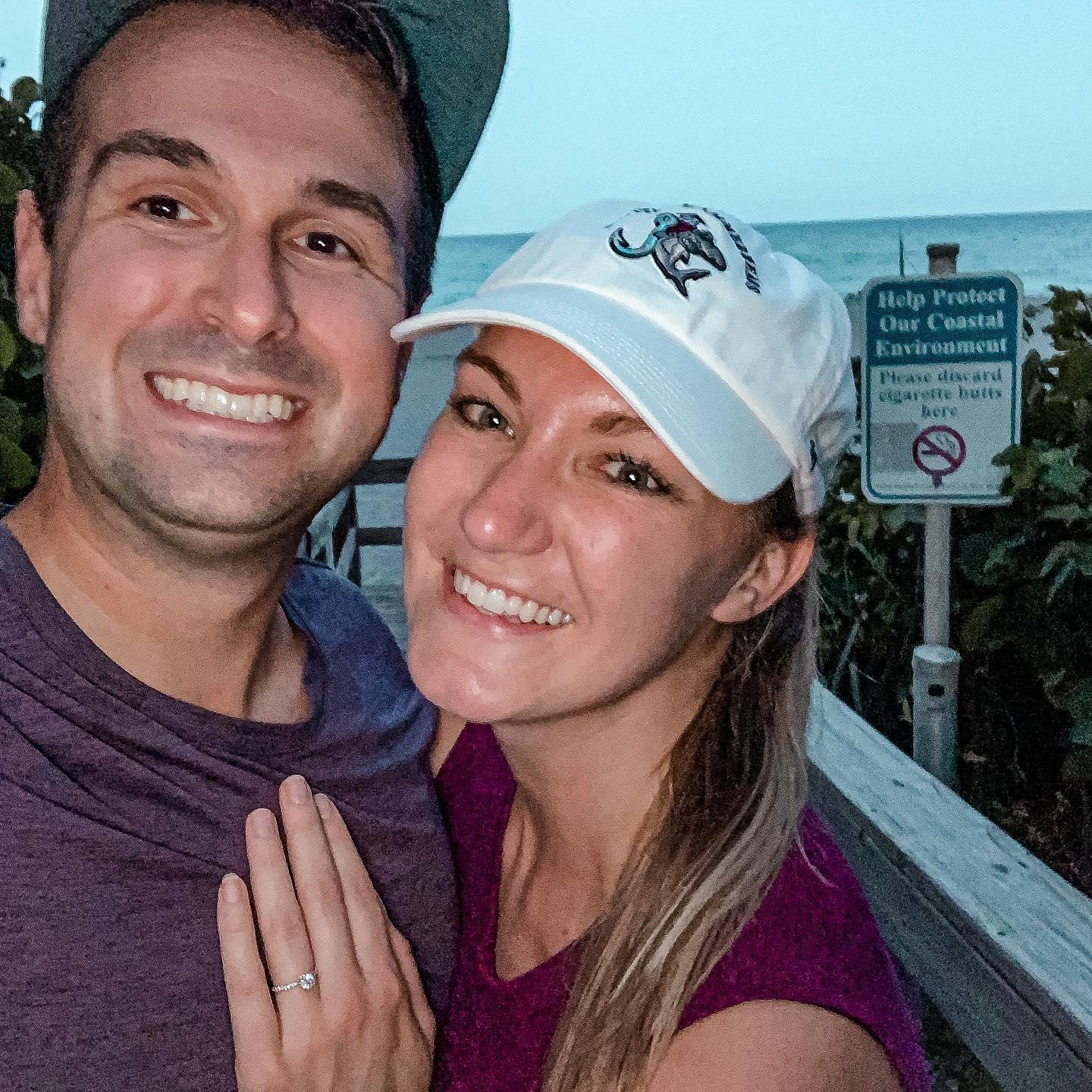 Jack proposed at the beach near Carlin Park in Jupiter - after watching the sunset and a long walk on the beach!