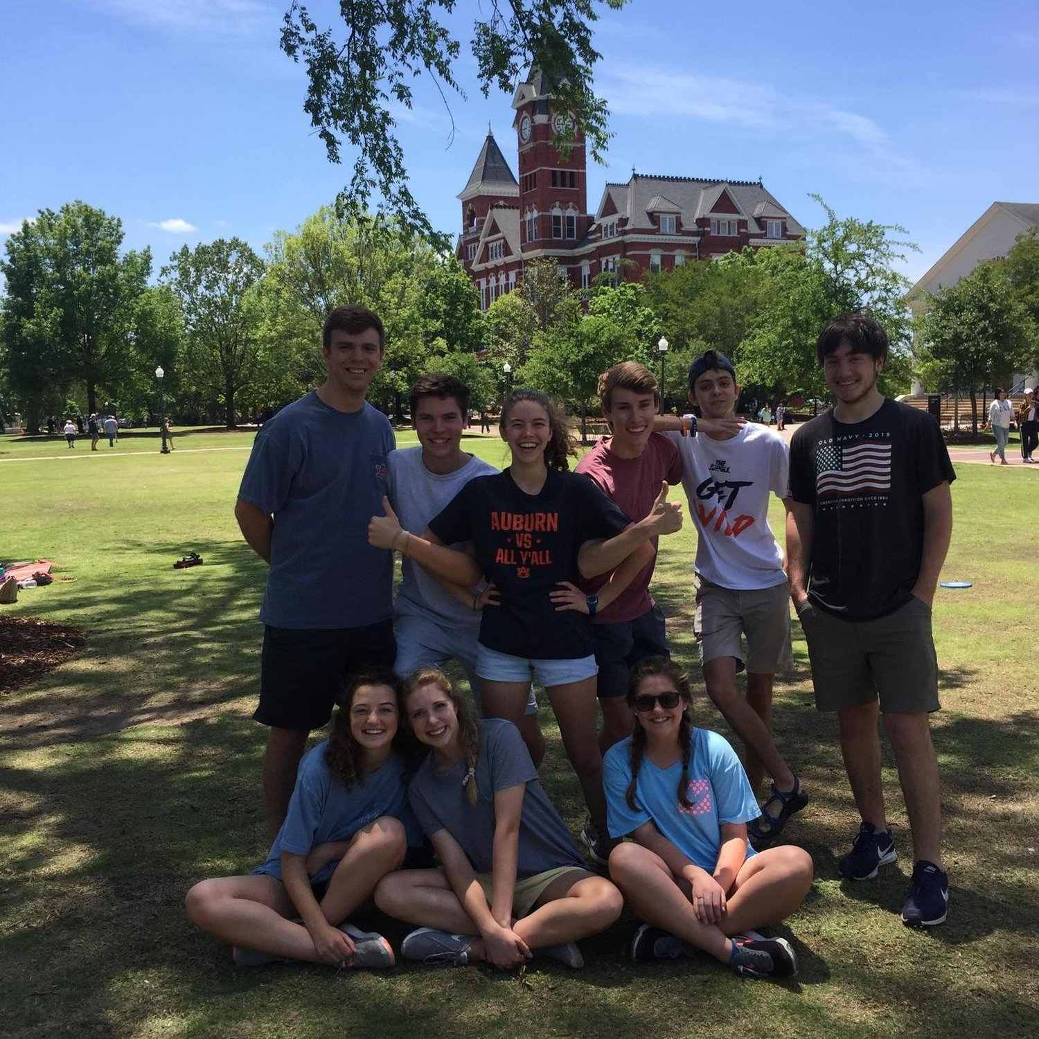 hanging with friends on Samford lawn, one of our favorite past times