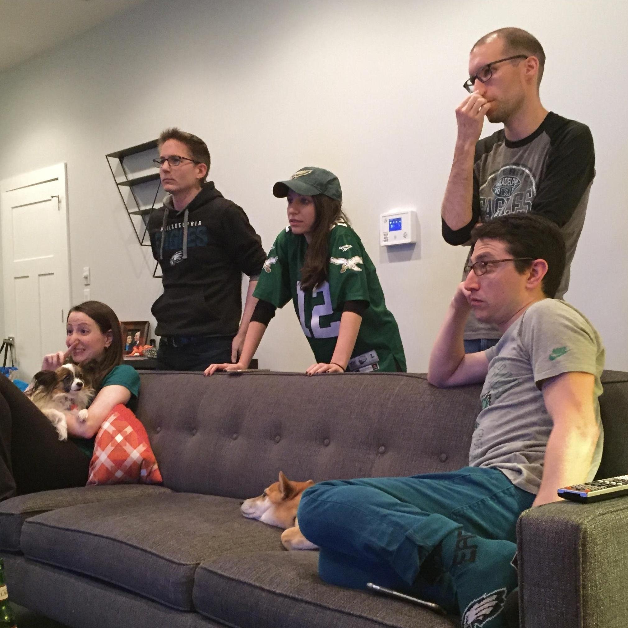 Tense times watching the Eagles win the Super Bowl! – February 2018