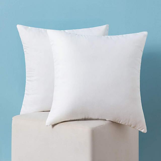 Throw Pillow Insert White Set of 4 for Decorative Cushion Stuffers Premium  Sham Square Form Bed Indoor Couch Sofa Home Office - 18x18 Inches 