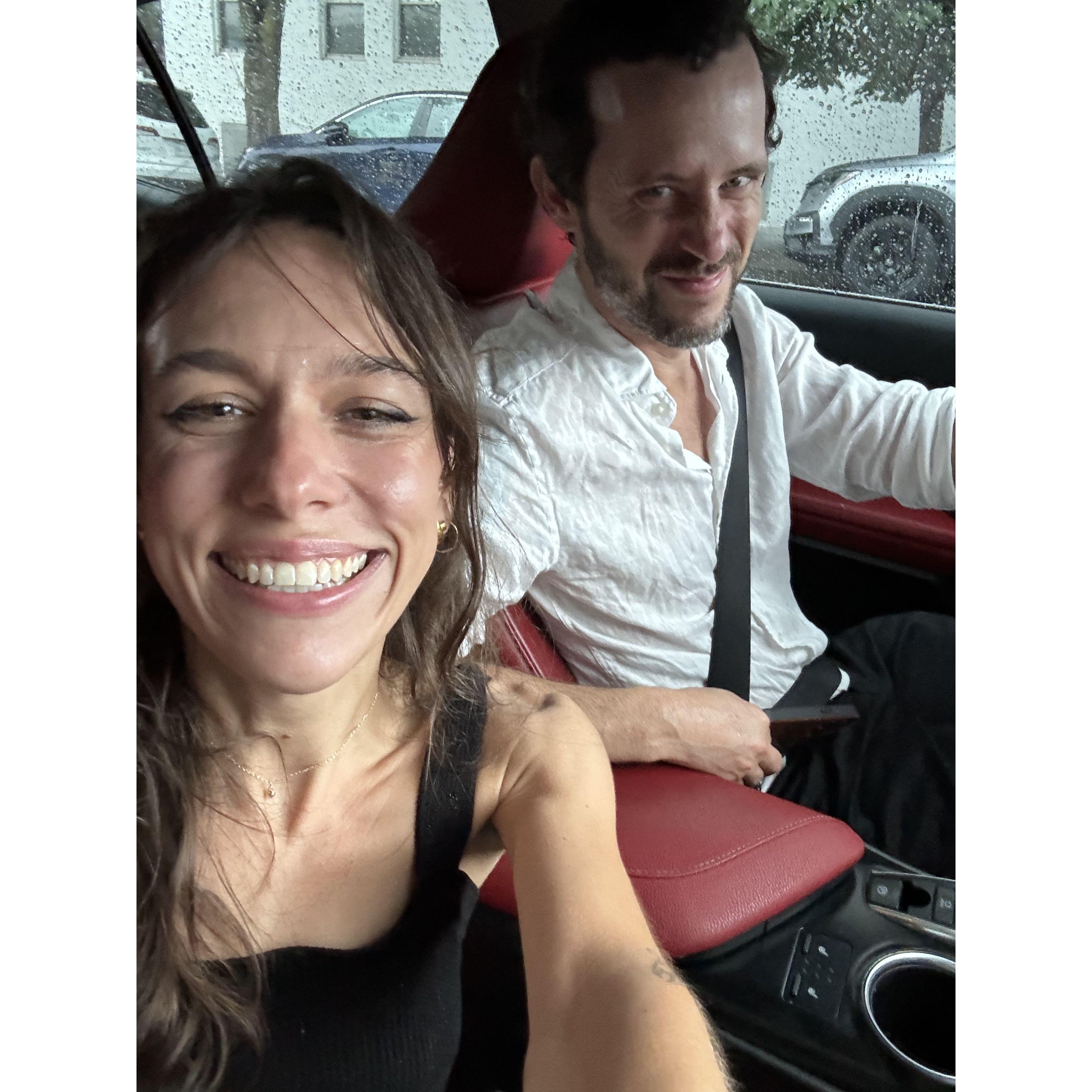 Got caught in the rain during our first anniversary celebration!