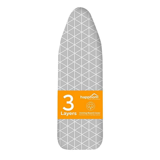 happhom 13 x 43 Ironing Board Cover and Pad Extra Thick Heavy Duty Padded with Extra White Superior Felt Scorch and Stain Resistant with Elasticized Edges, Compatible with 12"-14" Wide 42"-44" Length