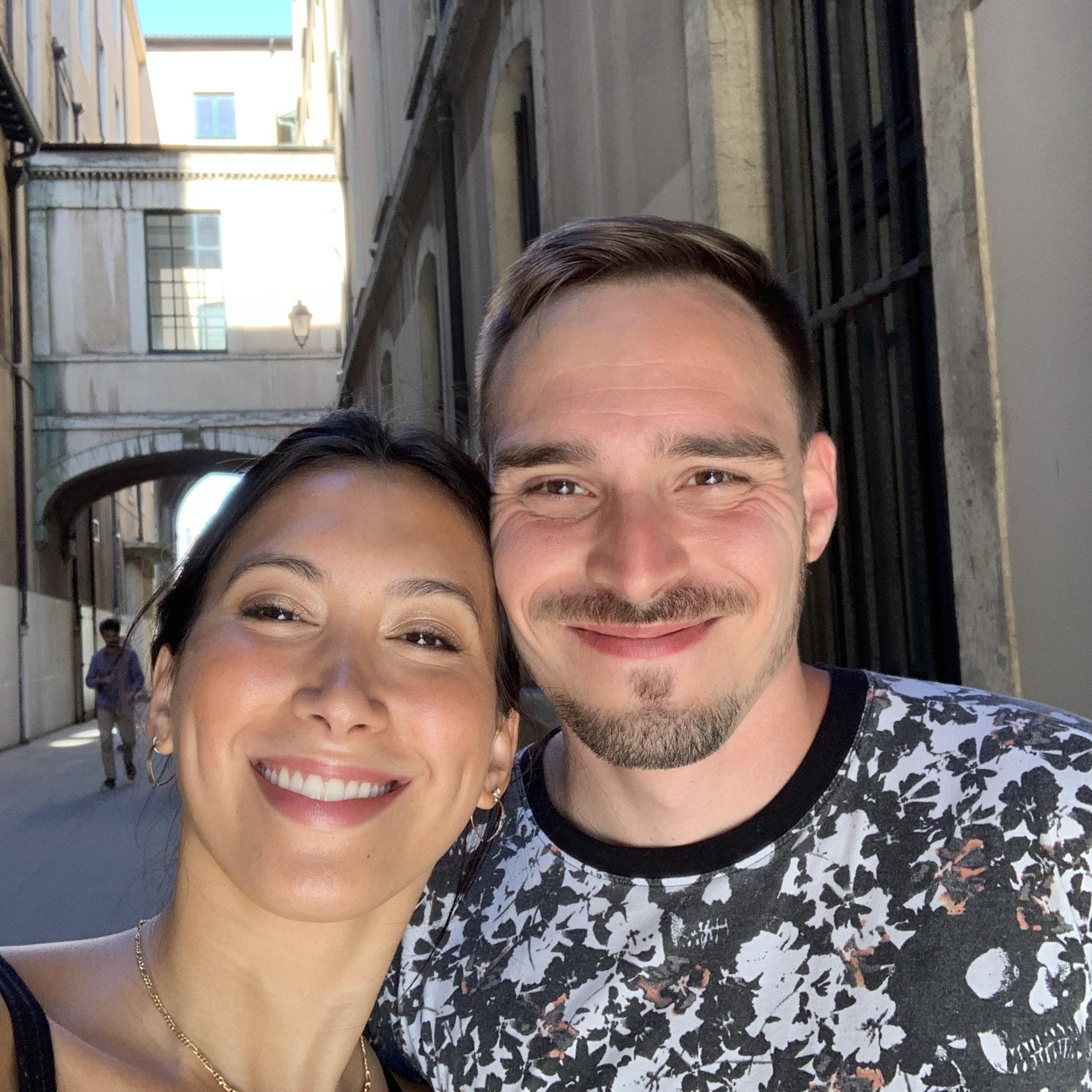 The first picture we ever took together. In Lyon, France. - Notre première photo (Lyon, France)