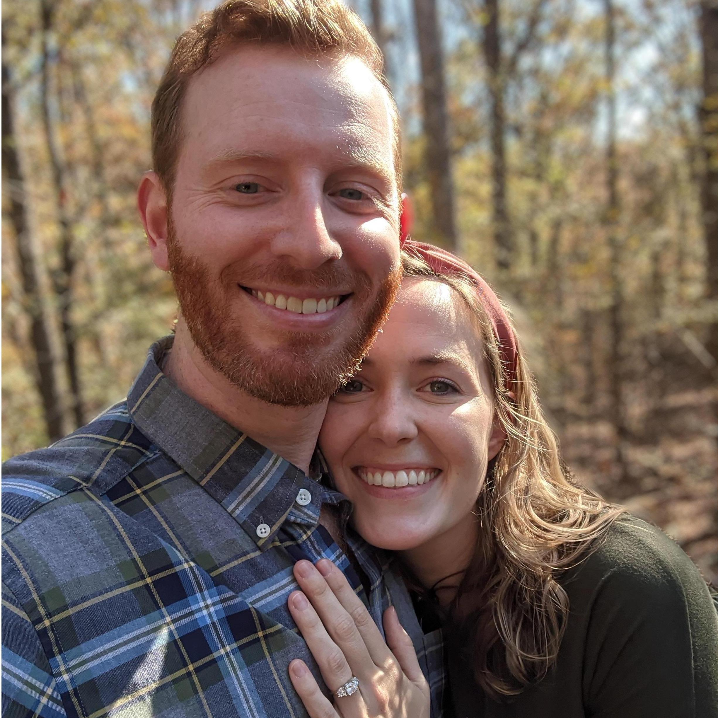 Just engaged! Gordon had just proposed at the Botanical Gardens.